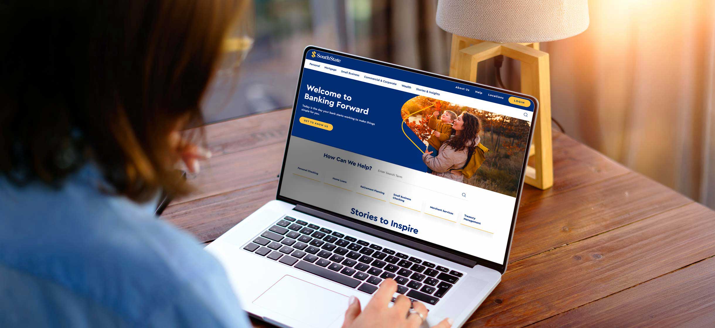 A SouthState Bank customer browsing the enhanced website coming November 2026